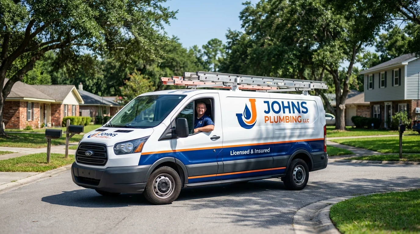 Johns Plumbing LLC service van in Ocean Grove, NJ