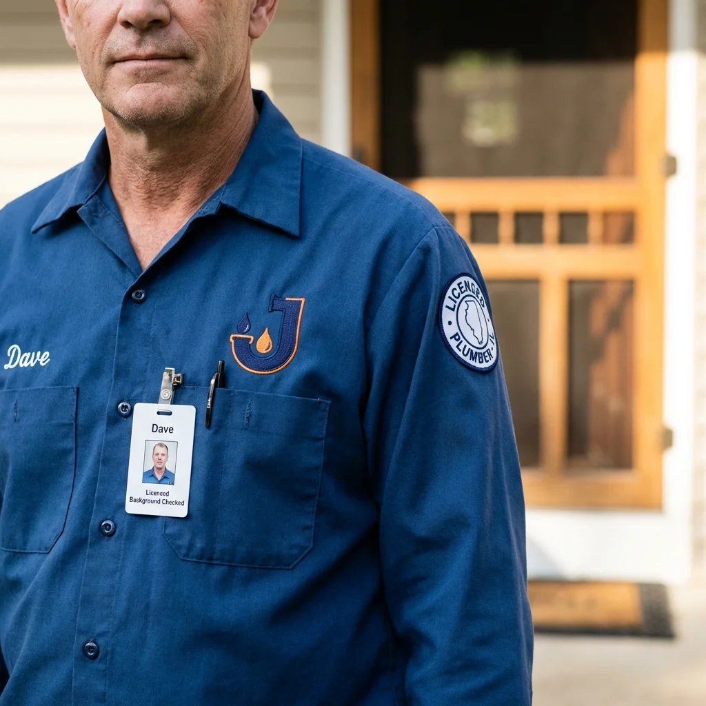 Licensed plumber showing ID badge in Ocean Grove, NJ