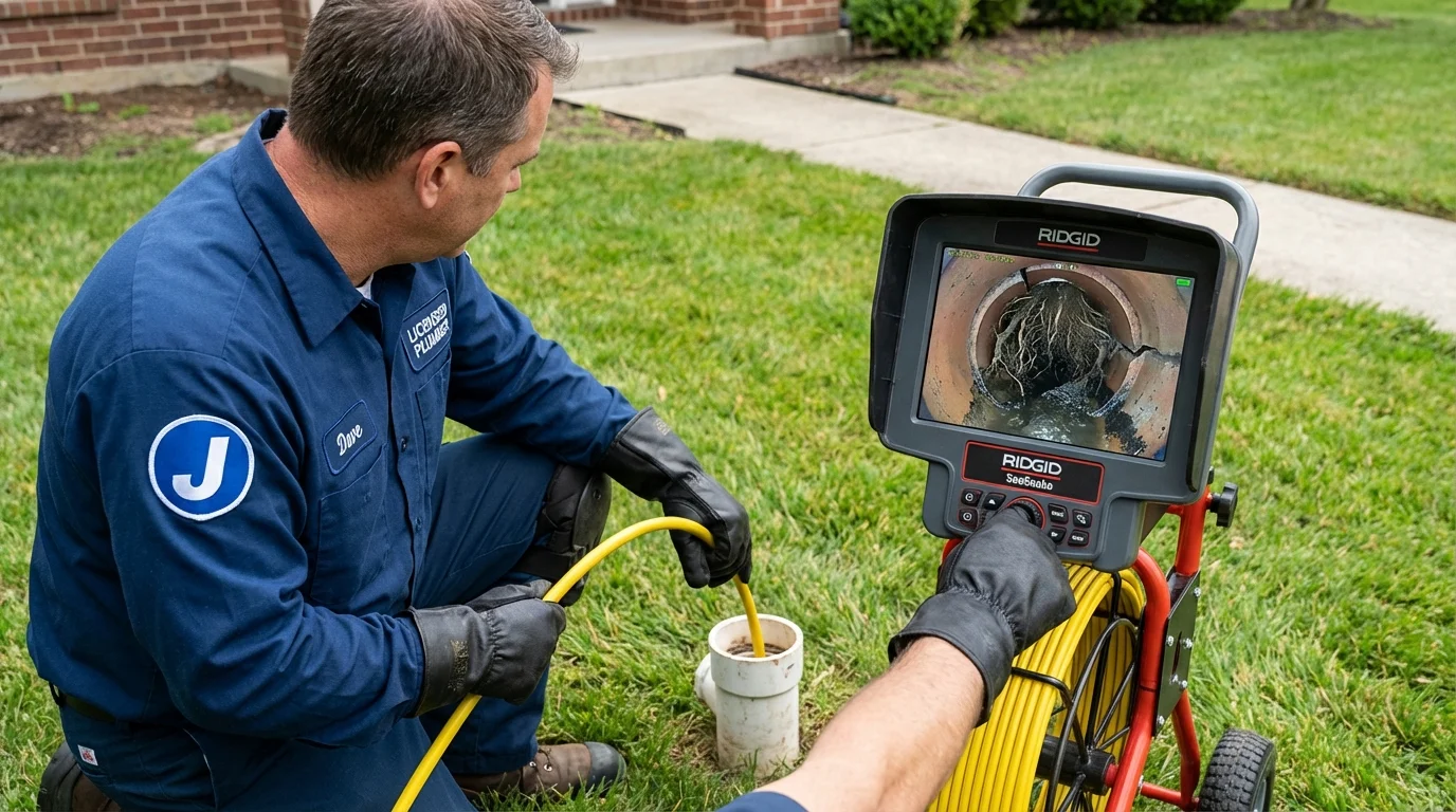 Sewer camera inspection being performed by Johns Plumbing LLC in Ocean Grove