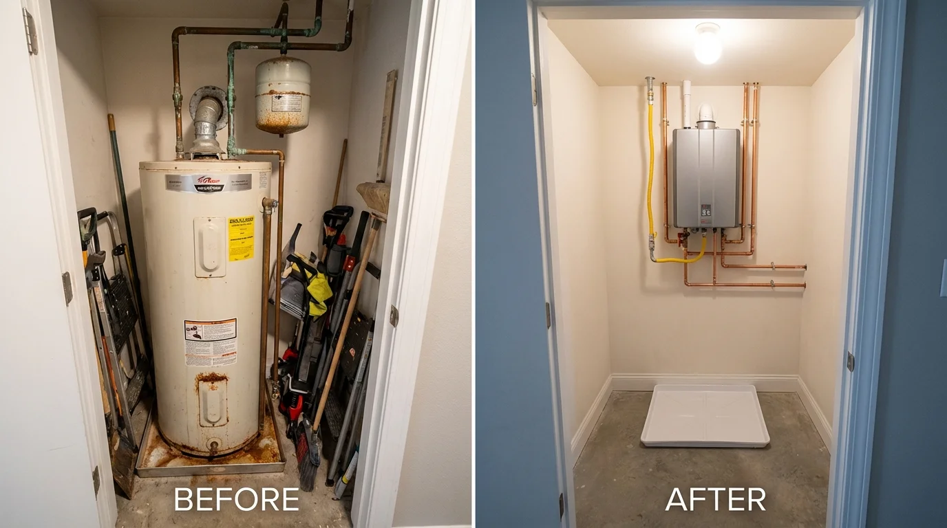 Tank water heater versus wall-mounted tankless unit comparison for Ocean Grove, NJ homeowners